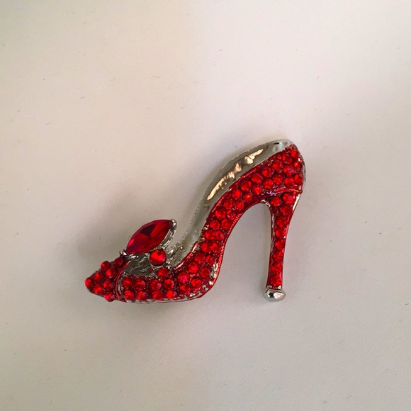 🍏50% OFF/3+...Rhinestone Red High Heel Brooch - Picture 3 of 6